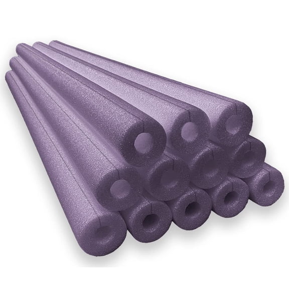 Oodles of Noodles Clamp-On Standard Size Foam Noodles - 12 Pack - Extra Dense, Buoyant Foam Tubes Used as Sharp Edge Protectors, Corner Guards, Padding, DIY Protection Projects & More (Purple)