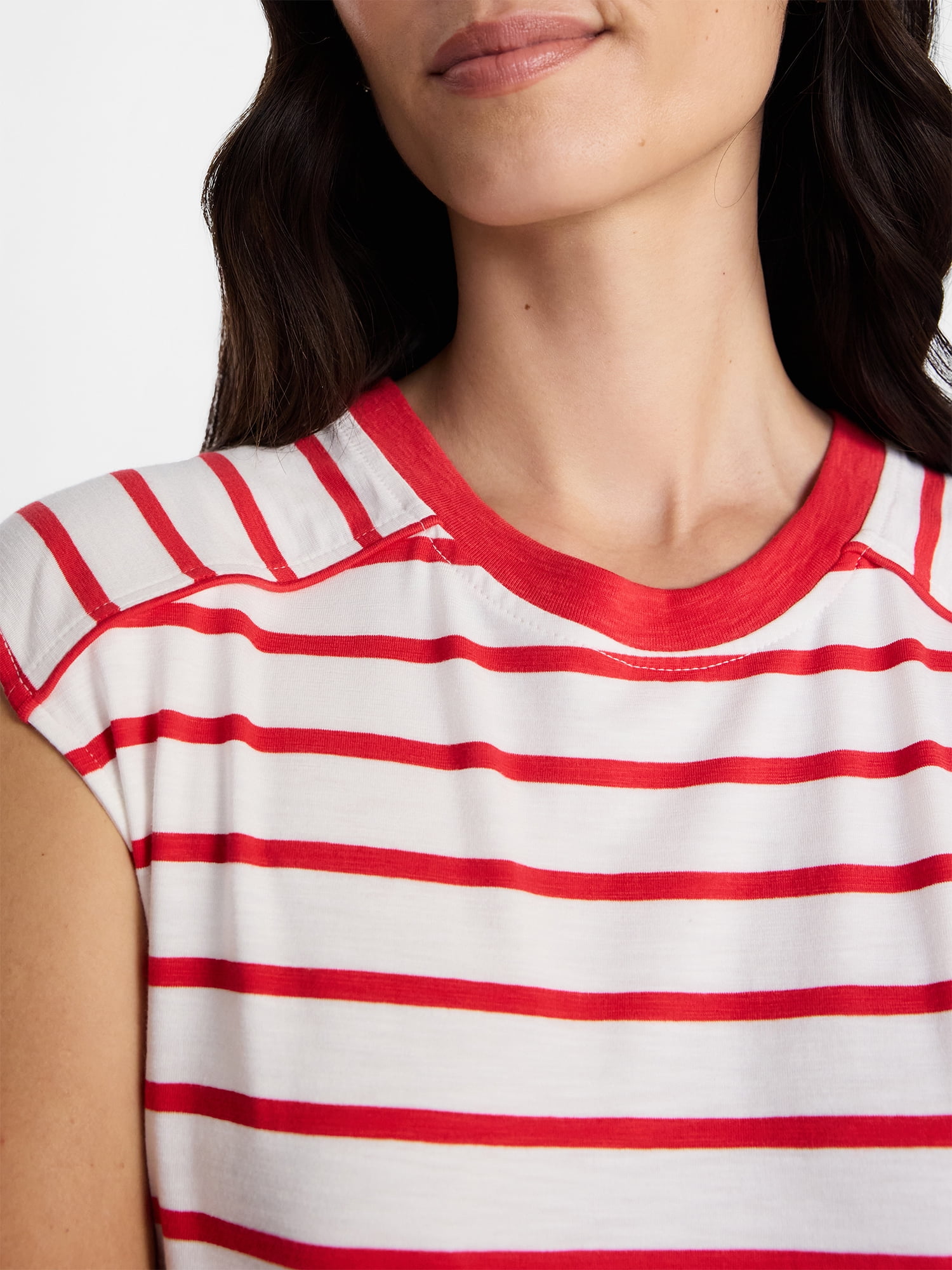 Time and Tru Women's Muscle Tank Top with Piped Trim, Sizes XS-XXXL