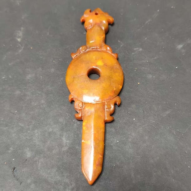 Antique-style Xiuyan jade handicrafts, pendants, dragon and phoenix jade ornaments, imperial court style