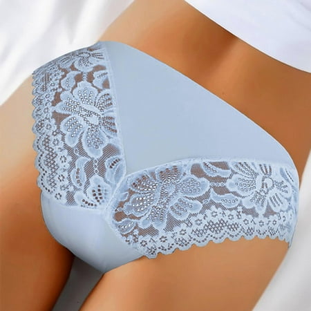 

TANGNADE Underwear Women Sexy Solid Underpants Bow Panties Low Waist Lace Briefs Underwear