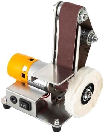 Belt Sander - Electric Bench Grinder Sanding Machine, 7 Adjustable Table Top Grinder Polisher Buffer for DIY Craft Woodworking Stained Glass Jewelry Making
