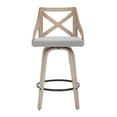 thumbnail image 4 of LumiSource White Washed Wood, Light Grey Fabric Charlotte Counter Stool - Set of 2, 4 of 8