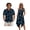 Blue Butterflies, variant on Blue White Palm Tree Floral Matching Sets for Beach Vacation Men's Hawaiian Shirt & Women's Sleeveless Midi Dress Hawaiian Matched Couples Summer Outfits, M