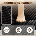 thumbnail image 5 of Corduroy Floor Sofa, Twin Size Sleeper Sofa Bed with 2 Pillows, Convertible Folding Mattress for Living Room, Guest Bed, No Assembly Required, Black, 5 of 8
