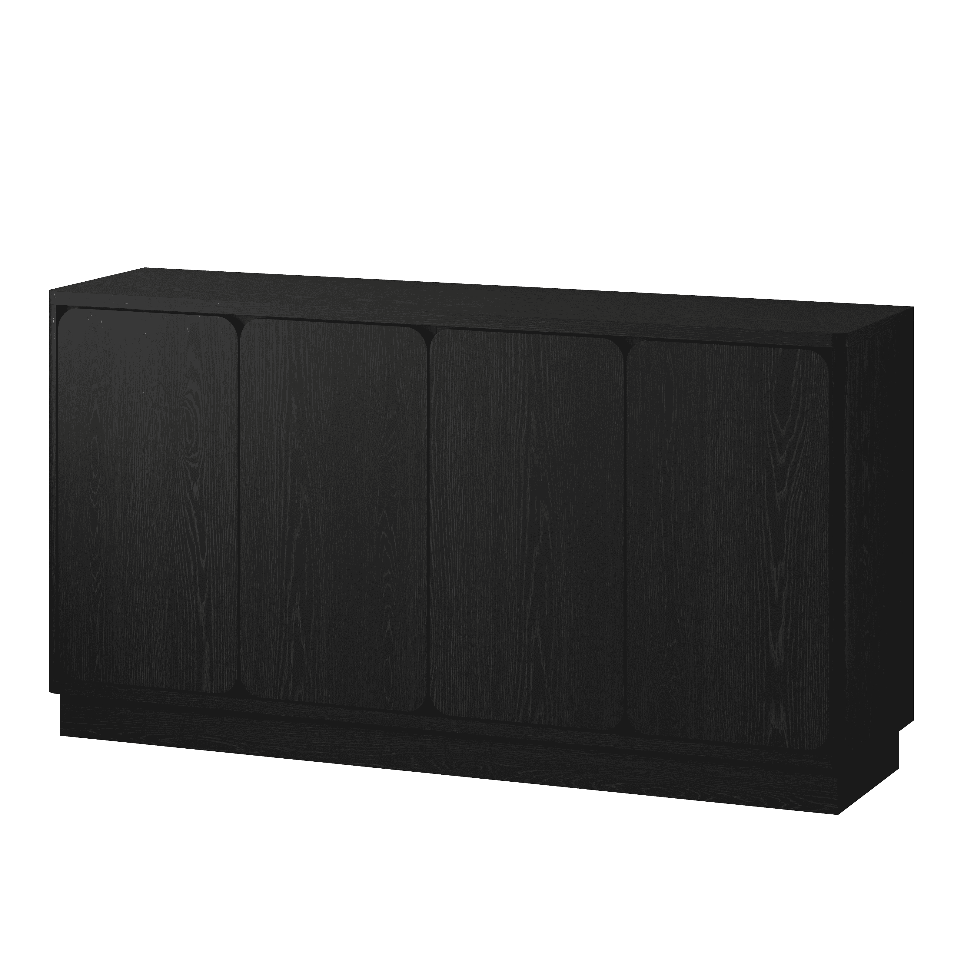 Sideboard Buffet Cabinet 59.1 Inch with 4 Doors and Adjustable Shelves, Storage Credenza and Console Cupboard for Dining Room Kitchen, Black