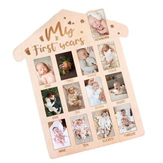 Nagu Wooden Baby Footprint Frame - 30x22 Cm, Includes Stand & Letter Stickers For Names/Dates - Keepsake For Newborn Hand & Foot Prints, Family & Pet Paw Prints