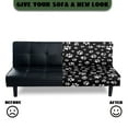 thumbnail image 3 of Xoenoiee Dog Paw Print Futon Slipcover Armless Folding Sofa Cover Stretch Elastic Couch Furniture Protector for 3 Seat Foldable Futon Sofa Bed Without Armrests, 3 of 7