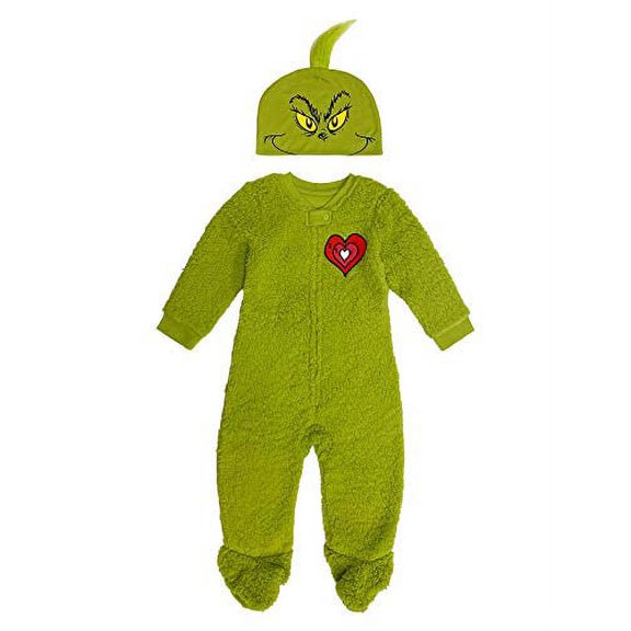 Matching Family Christmas Pajamas, Grinch Union Suit - 3T