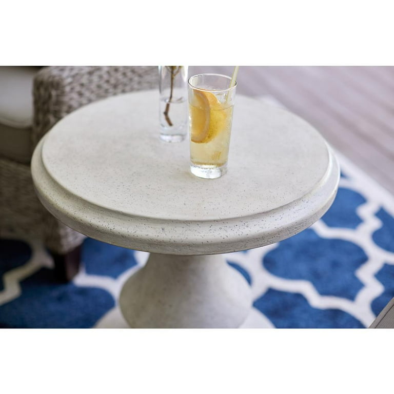 Hampton Bay Megan Round Terrafab Outdoor Accent Table FG MEG22SDTBL