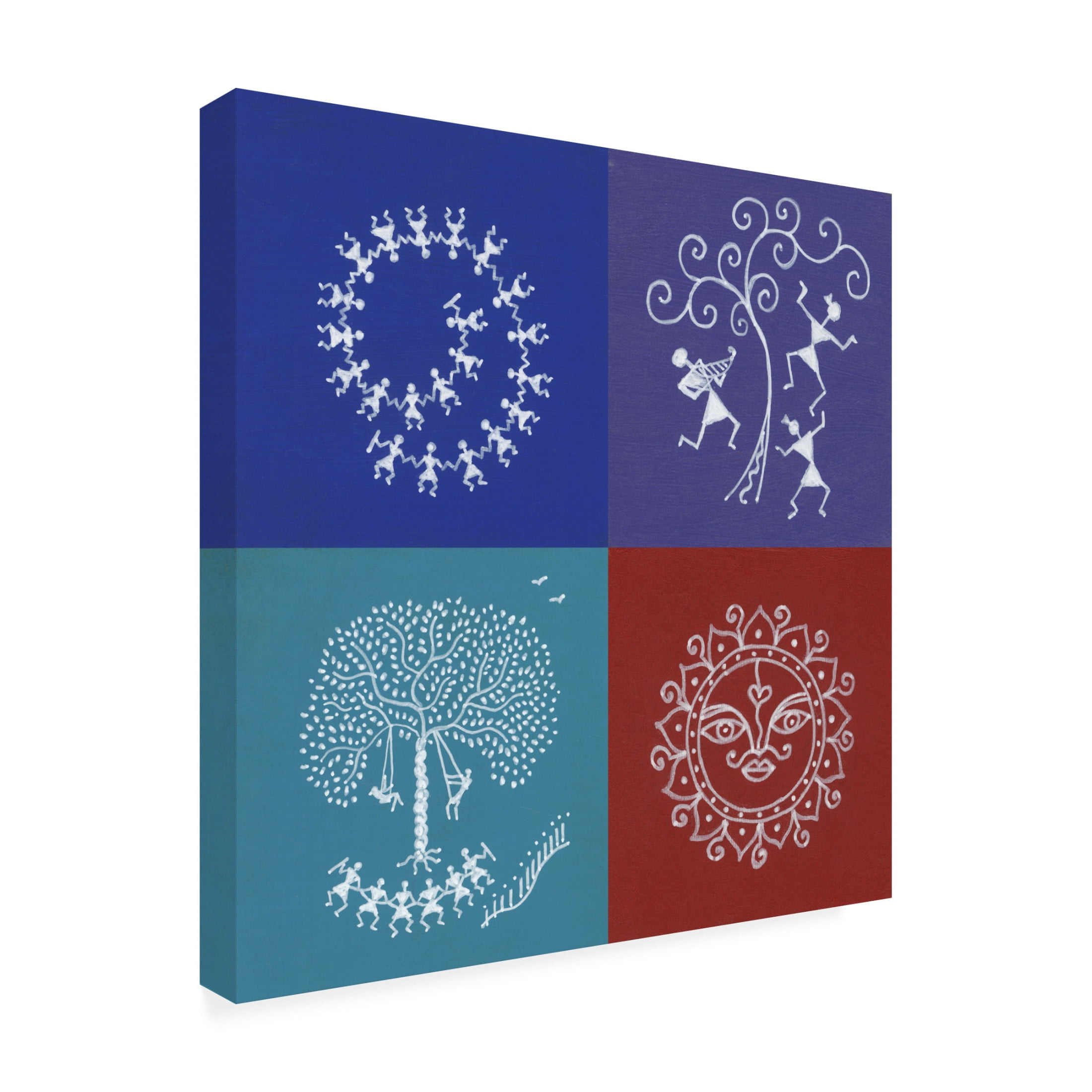 Canvas Wall Art - Medha Karandikar 'The Four Seasons of Life' Wall Art for Living Room, Bedroom, or Office Décor by Trademark Fine Art - 24 x 24 Inches
