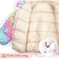thumbnail image 4 of ATAIKU 1-6T Unicorn Winter Coats Puffer Padded Jacket for Toddler Girls Kids Light Outwear Cute Bear Ears with Hoods, 4 of 8