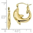 thumbnail image 3 of Primal Gold 10 Karat Yellow Gold Dolphin Hoop Earrings, 3 of 6