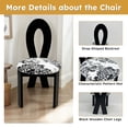 thumbnail image 4 of Ciphrias Dining Chairs Set of 2, Solid Wood Ribbon Back Upholstered Fabric Seat, Black White for Dining Room, 4 of 8