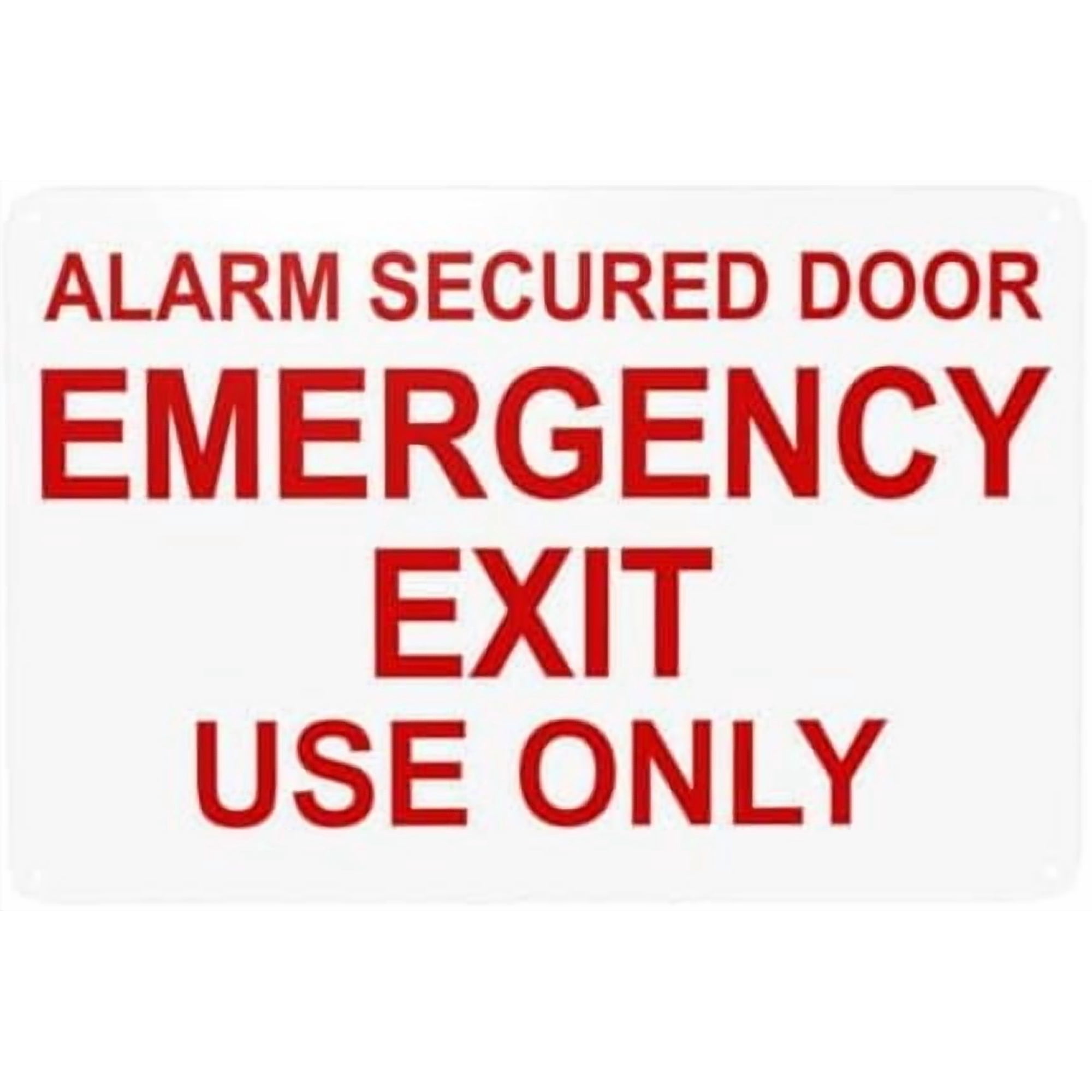 (2-Pack) Metal Tin Sign Emergency Exit Use Only Warning Sign Door Security Signs for Home Business Outdoor Indoor Road Yard Garage Street Wall Safety Caution Custom Decor 12 x 8 Inch