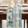 thumbnail image 3 of Table Runners 72 Inches Long Dress Scarves, Vintage Blue Coastal Farmhouse Kitchen/Dining Table Runner, Coffee Tablerunners, Summer Beach Starfish Shell Coral Nautical 16x72 Inch, 3 of 9