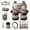 Wolf Mountain, variant on Renewold Wolf Mountain 15 PCS Car Seat Cover Full Set, with Steering Wheel Cover Seat Belt Strap Cover Trash Cans Rear View Mirror Cover Cup Coaster Keychain Air Vent Storage Bag Universal Fit