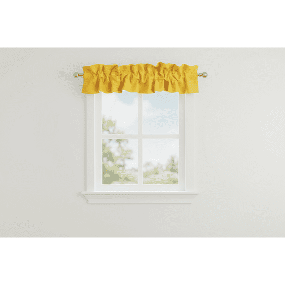 Solid Poplin Curtain Sleeve Topper Marigold Yellow