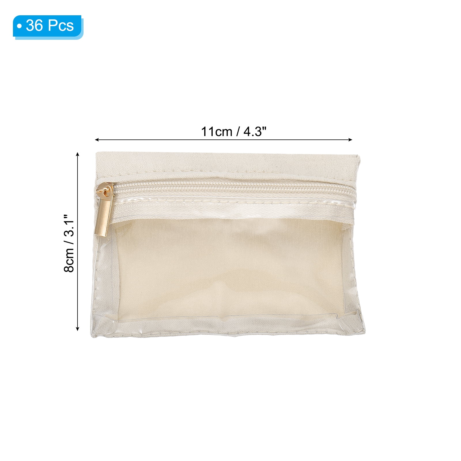 Unique Bargains Soft Portable Small Flannel Organizer with Zipper Beige