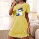 thumbnail image 1 of Camisón corto de talla grande para mujer, camisón de manga corta con estampado de pecho a la moda, camisón para mujer, 1 of 5