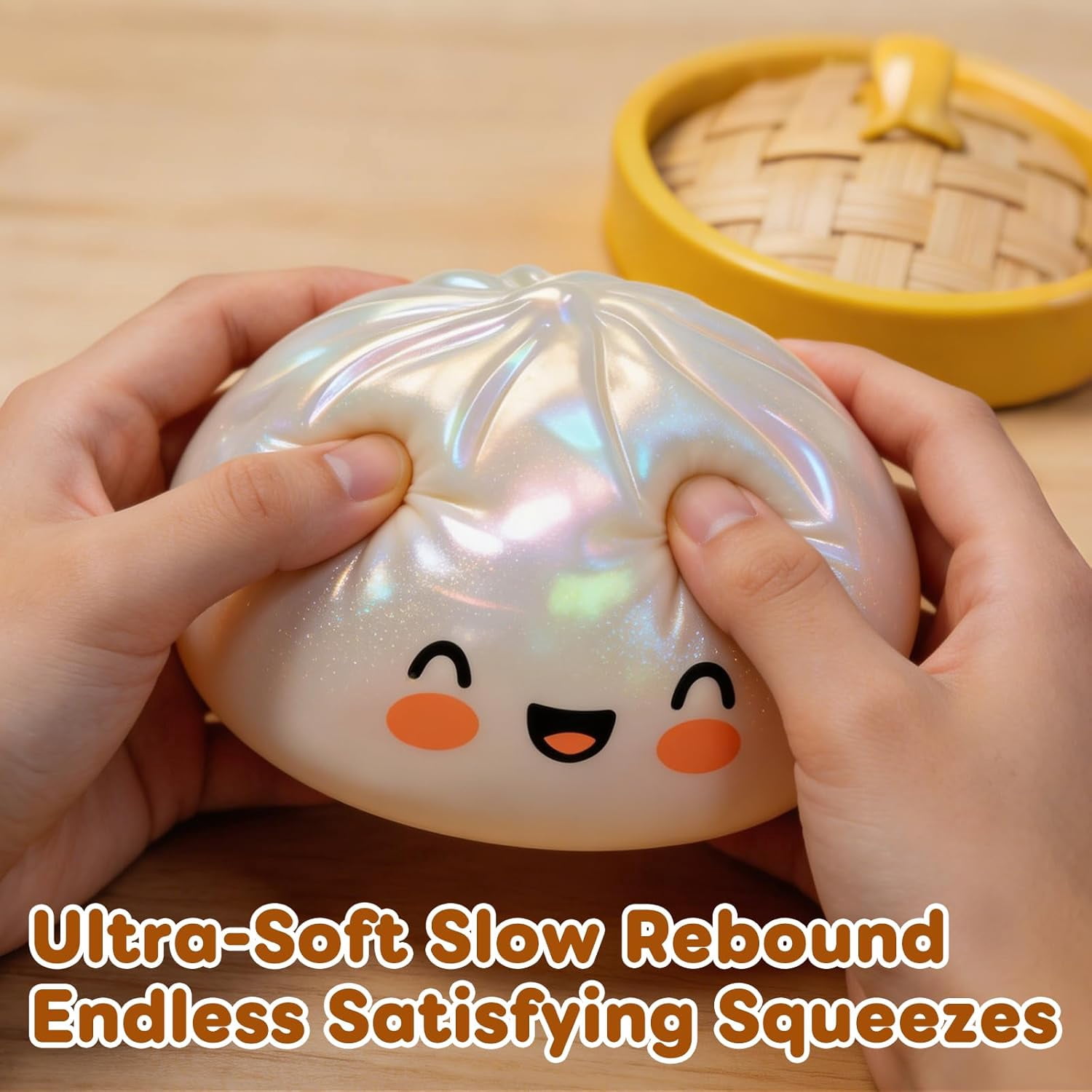 Glitter Dumpling Squishy Box Bulk,4Inch Surprise Dumpling Squishy Stress Ball,Squishy Bun,Random 14 Colors Mystery Gift Box for Adult Classroom Prizes Party Favor (Random-2pcs)