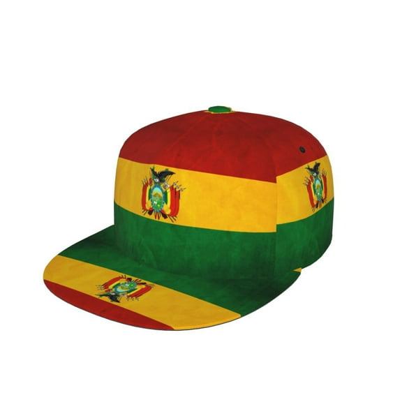 Unisex Snapback Hats Vintage Bolivian Flag Adjustable Flat Bill Baseball Cap Dancing Hip Hop Cap