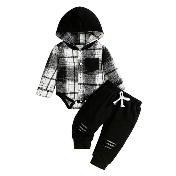 Curenmufel Infant Boy Clothes Newborn Baby Boy Girl Clothes Ribbed Knitted Long Sleeve Romper Long Pants Solid Color Fall Winter Outfits 0 3 6 9 12 18 24 Months 2T 3T (Black,12-18 Months)