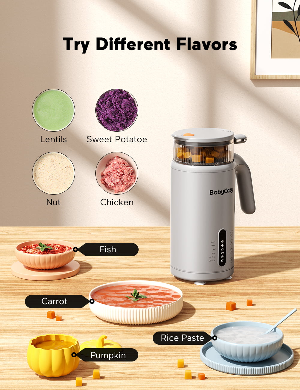 KWASYO Baby Food Maker, 12 in 1 True One-Step Baby Food Processor Steamer Blender  Grinder Puree Machine, 24H Appointment, 6H Keep Warm - Coupon Codes, Promo  Codes, Daily Deals, Save Money Today