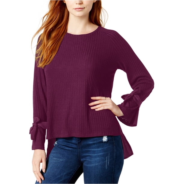 Kensie Blusa de punto con mangas anudadas para mujer, rojo, extragrande