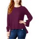 thumbnail image 1 of Kensie Blusa de punto con mangas anudadas para mujer, rojo, extragrande, 1 of 2