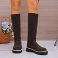 thumbnail image 6 of Women's Knee High Boots Fashion Stretch Slim Fit Round Toe Platform Comfortable Stylish Footwear, 6 of 9