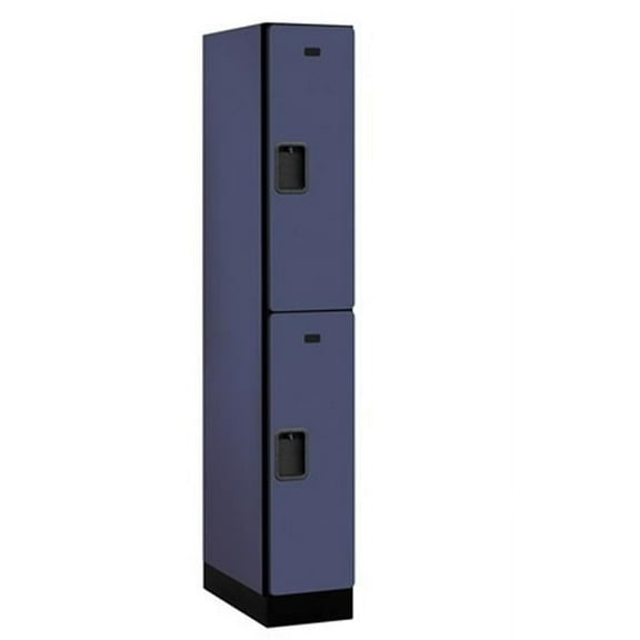 Salsbury 32161BLU Designer Wood Locker Double Tier - 1 Wide - 6 Feet High - 21 Inches Deep - Blue