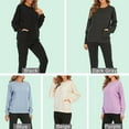 thumbnail image 6 of Hanerdun Women Warm Blouse with Pockets Female Crew Neck Long Sleeve Pullover Shirt Black XL, 6 of 6