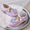 thumbnail image 6 of Mepaouo Toddler Girl's Dress Shoes Rhinestone Ballerina Mary Jane Wedding Party Ballerina Flats, 6 of 9