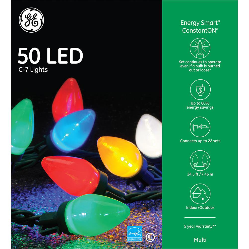 GE Energy Smart Colorite 50Light LED MultiColor C7 Light Set