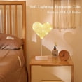 thumbnail image 3 of Vorkoi Love Heart Table Lamps Warm White LED Night Light Battery & USB Operated Creative Desk Lamp Mood Light for Wedding Home Bedroom Party Decoration, 3 of 7