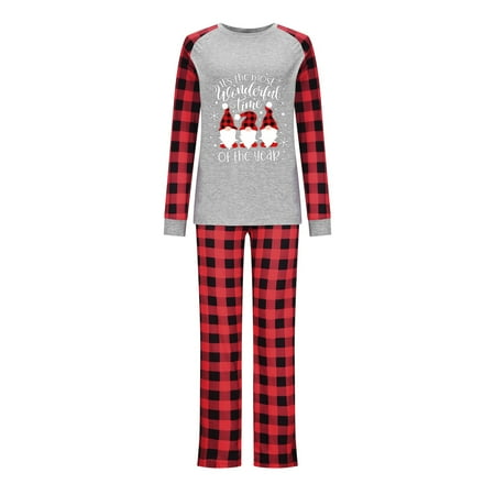 

Yrtoes Christmas Fashion Women Mommy Printed Top+Pants Family Matching Pajamas Set