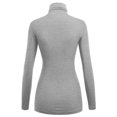 thumbnail image 2 of Made by Johnny Women's Long Sleeve Ribbed Turtleneck Pullover Sweater S HEATHER_GREY, 2 of 6