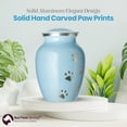 thumbnail image 4 of Ottillie Paws Series Pet Cremation Urn - Small, Baby Blue Painted Finish/Vertical Pewter Paws, 4 of 4