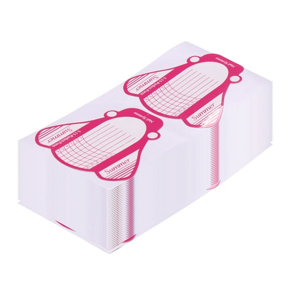 Graflsoa Pink Nail Extension Paper Forms, Horseshoe & Airplane Shapes, 100PCS for Gel & Acrylic Nails