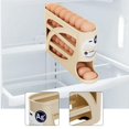 thumbnail image 1 of Huevera para refrigerador, dispensador de huevos, caja de almacenamiento creativa, organizador de huevos con ruedas, bandeja de 4 niveles para Crema, 1 of 8