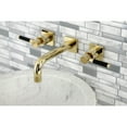 thumbnail image 2 of Kingston Brass KS6122DKL Kaiser Double-Handle Wall Mount Bathroom Faucet, Polished Brass, 2 of 8