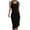 Black, variant on AOOCHASLIY Clarance Dresses for Women 2022Women Sexy Round Neck Solid Slimming Hem Ruched Drawstring Sleeveless Tank Dress