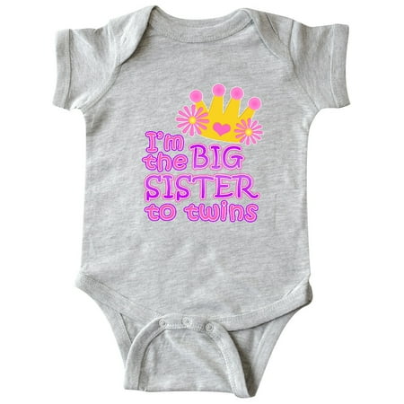 

Inktastic I m the big sister to twins. Gift Baby Girl Bodysuit