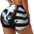 thumbnail image 1 of Fotbe Watercolor Skull Shorts Sin Costuras – Shorts Deportivos de Cintura Alta para Mujer, Elásticos para Gimnasio, Yoga, Running o Ciclismo-Small, 1 of 8
