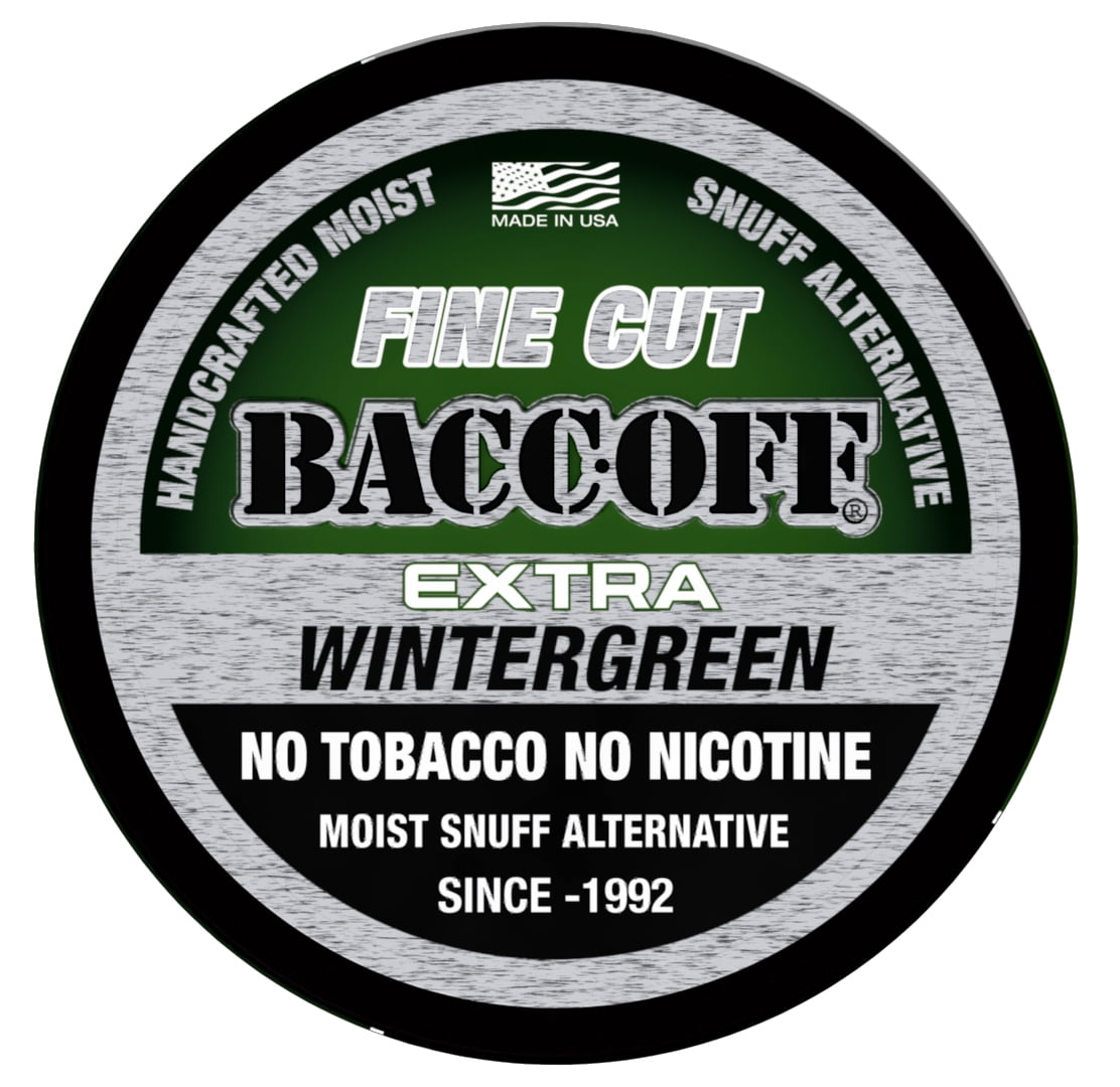 Baccoff Extra Wintergreen Fine Cut Premium Tobacco Free Nicotine Free Snuff Alternative 1 Can Walmart Com