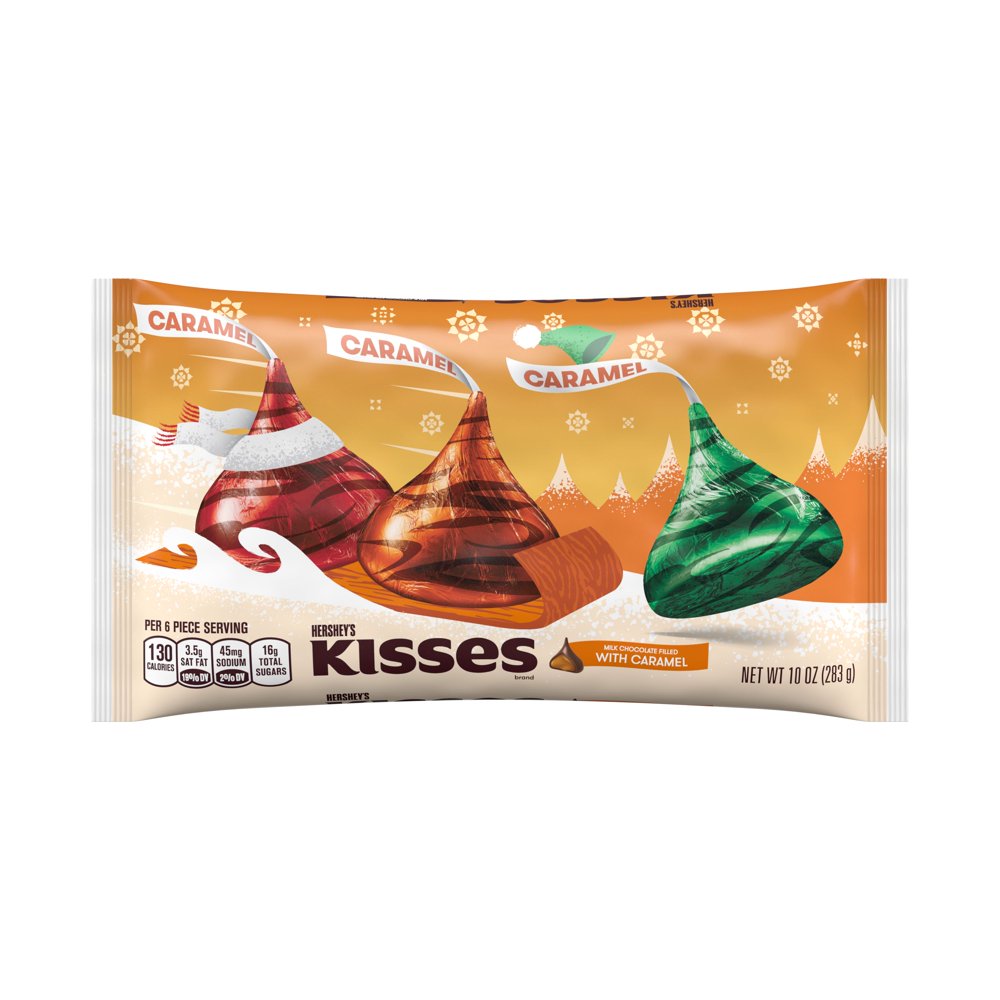 Hershey's Kisses Caramel Filled Milk Chocolate Candy, Holiday Candy, 11