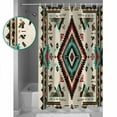 thumbnail image 3 of Small Stall Shower Curtain 36x78 Inch Narrow Half Size Red Teal Brown Southwestern Bath Curtains Bathroom Decor Ethnic Geometric Boho Waterproof Fabric Shower Curtain Set with Hooks 36 Inch, 3 of 6