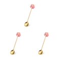 thumbnail image 3 of Transemion 1/2/3/5 Cartoon Adorable Restaurant Hotel Tableware Portable Washable Stainless Steel Stirring Mixing Dinnerware Cake Flatware Candy Spoon Brown 3PCS, 3 of 6