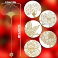 thumbnail image 2 of CHAO 6 marcadores de metal dorado con cadena, marcador hueco, exquisito marcador de hoja de metal, flor de clavel de ginkgo, hoja de arce para amantes de los libros, lectores adolescentes, 2 of 5