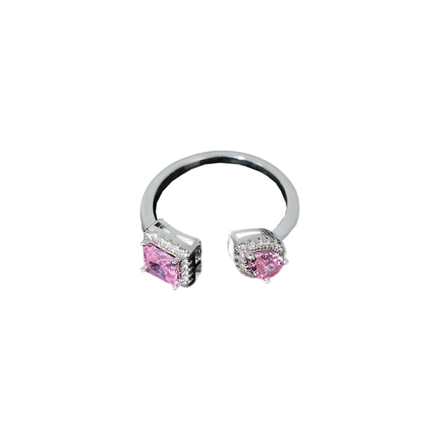 Sonducket Anillo de apertura para mujer, anillos de circón de cobre, decoraciones de mano ajustables, joyería chapada para niñas y mujeres para citas, Ropa, zapatos y accesorios Miscelánea Rosado Sonducket AP014481-03
